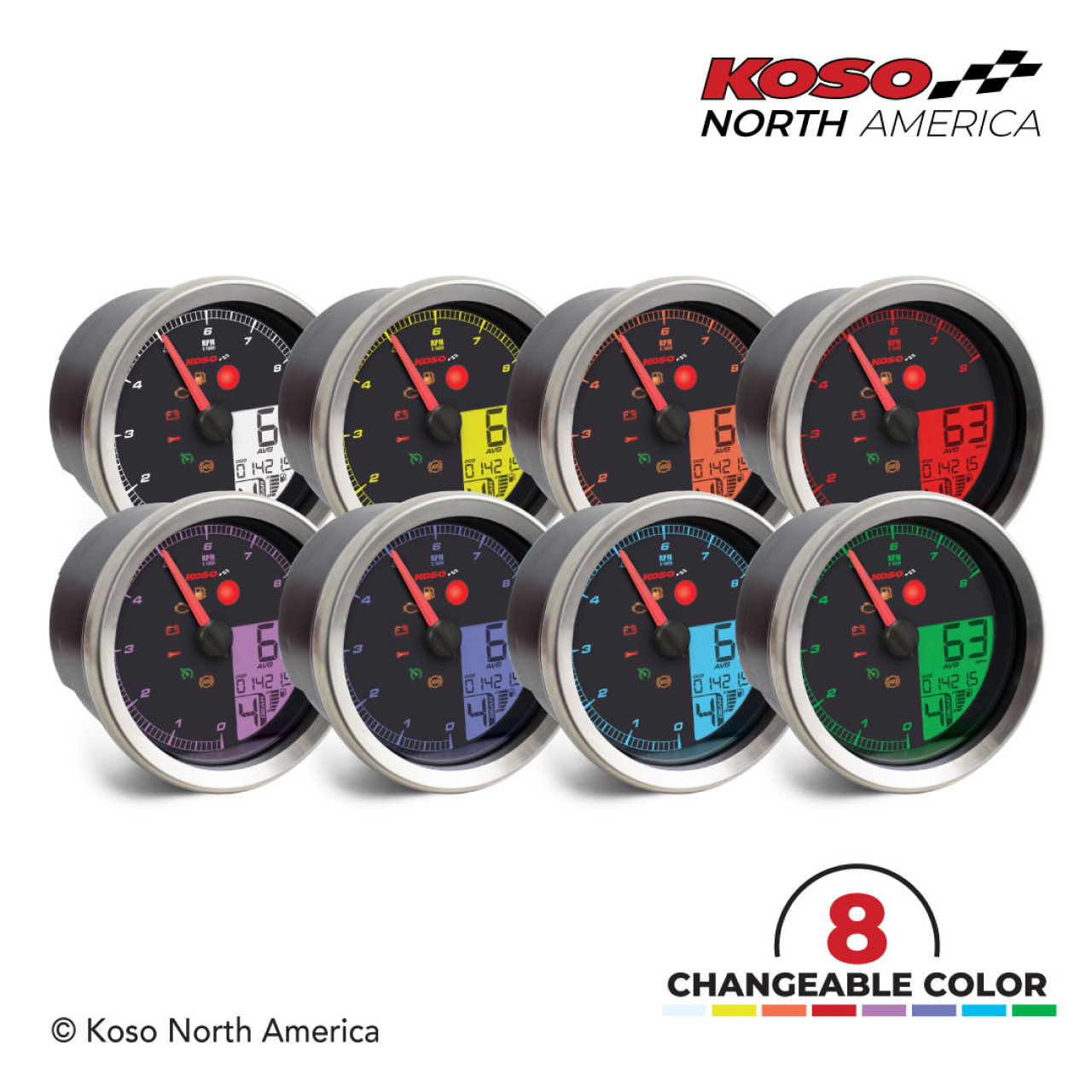 LCDカラーチェンジスピード・タコメーター シルバー