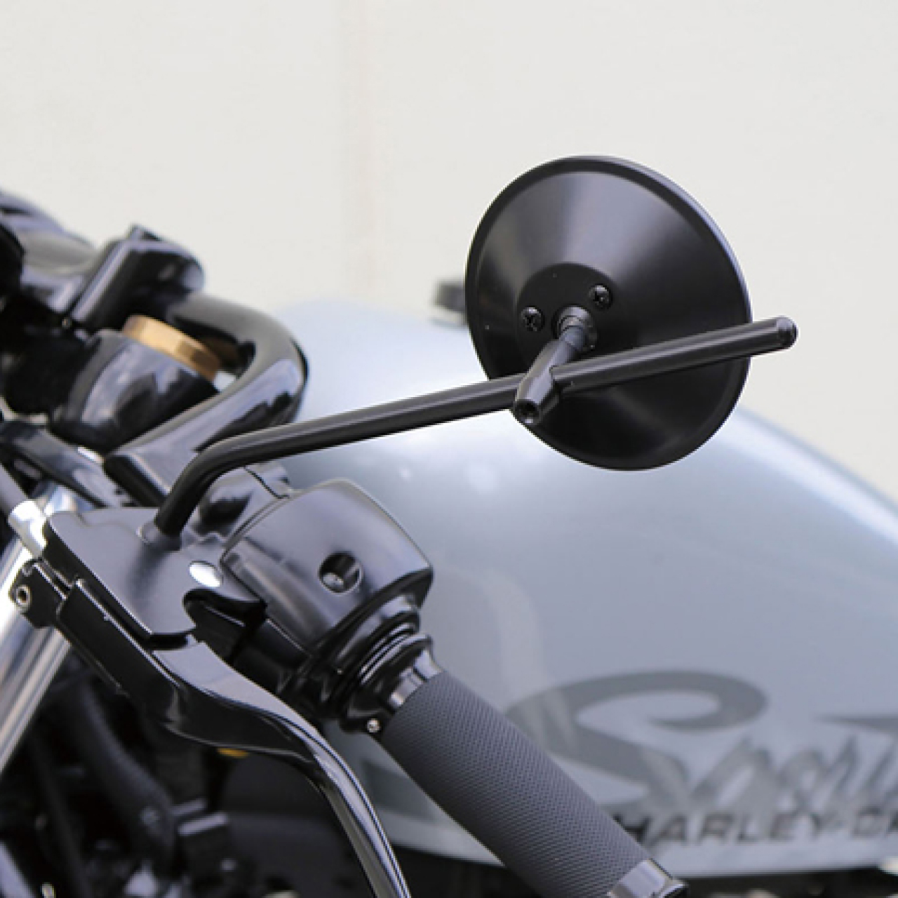 ラウンドミラー 4インチ ブラック