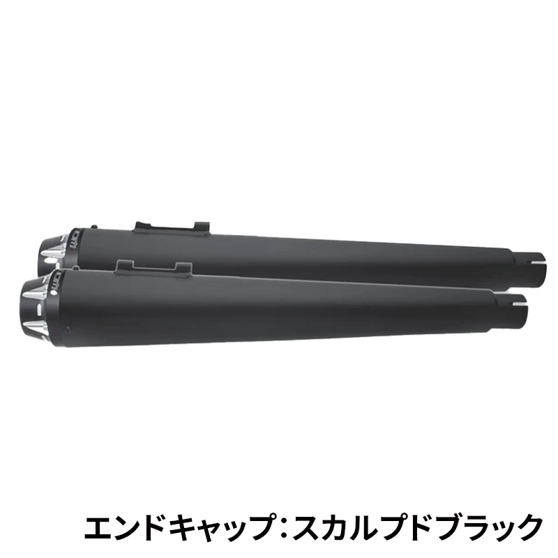 4.5インチ スリップオンマフラー ブラック/コンバットフルーテッド