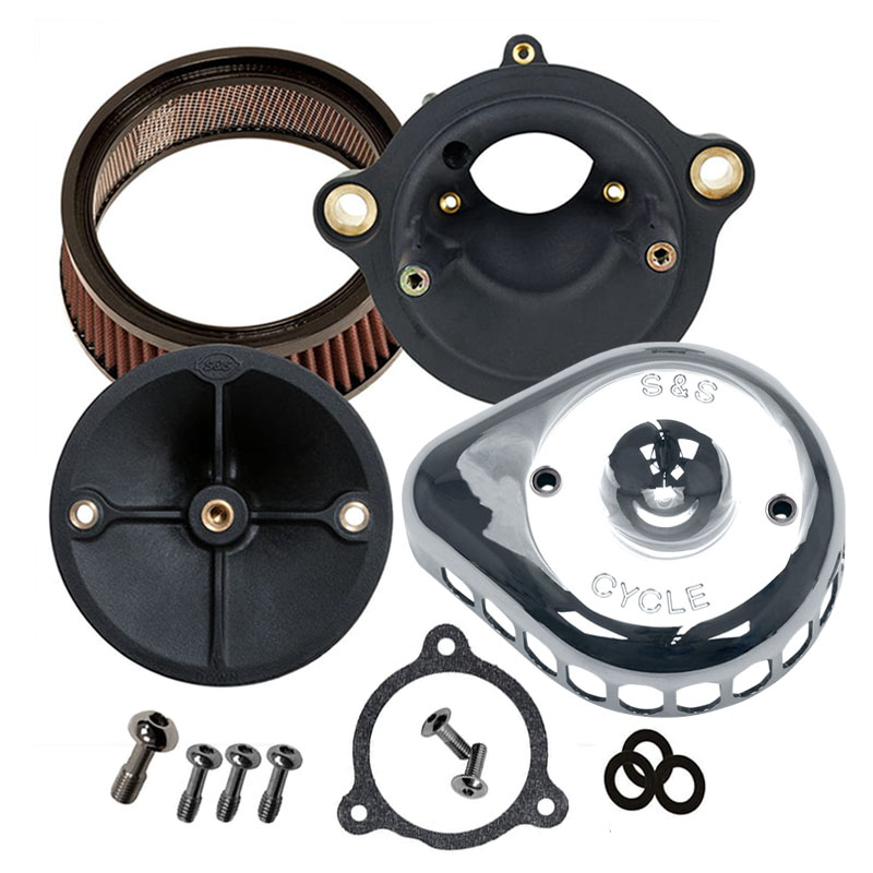 【クリスマスセール】ステルス エアクリーナーキット ミニティアドロップカバー付き クローム