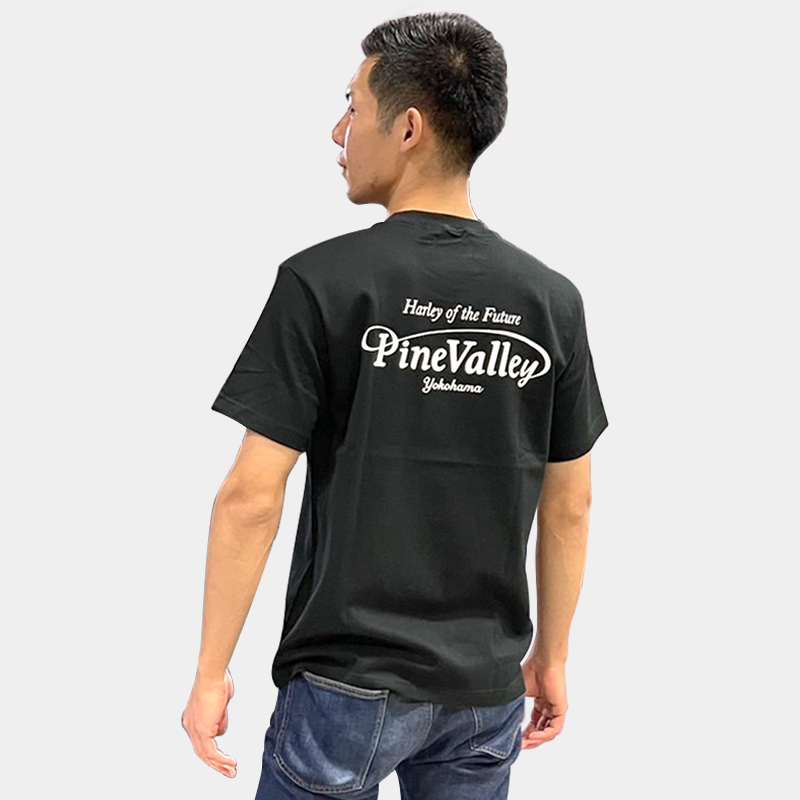 メカニック矢野プロデュース 純国産 ヘビーオンスTシャツ パインバレーロゴ ブラック
