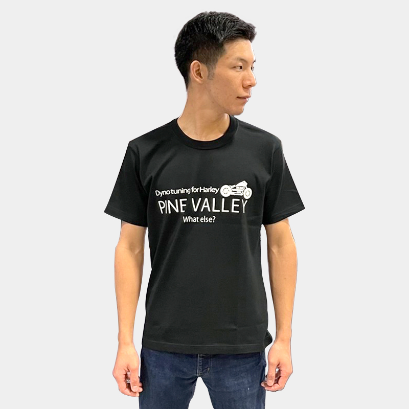 メカニック矢野プロデュース 純国産 ヘビーオンスTシャツ パインバレーロゴ ブラック