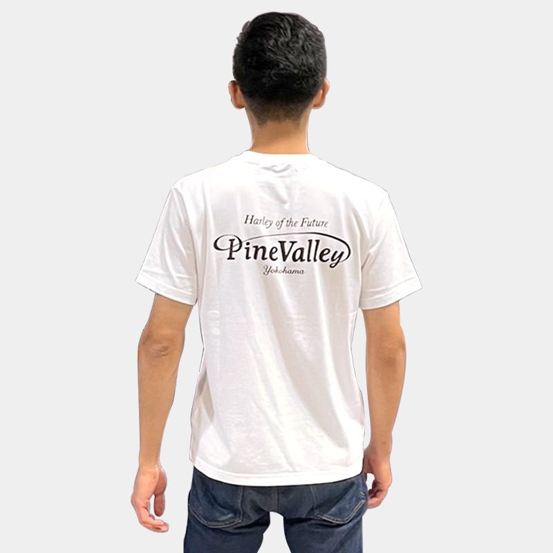 メカニック矢野プロデュース 純国産 ヘビーオンスTシャツ パインバレーロゴ ホワイト