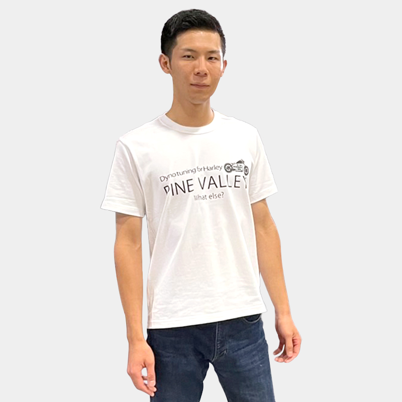 メカニック矢野プロデュース 純国産 ヘビーオンスTシャツ パインバレーロゴ ホワイト