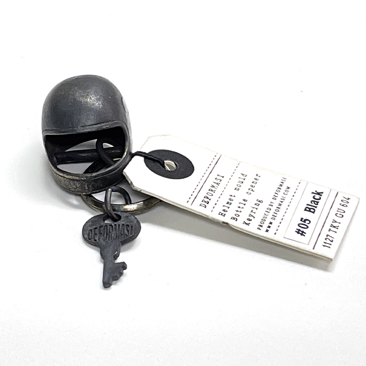 グリンゴ風ヘルメット型キーホルダー シルバー/ブラック DEFORMASI(デフォルマシ)