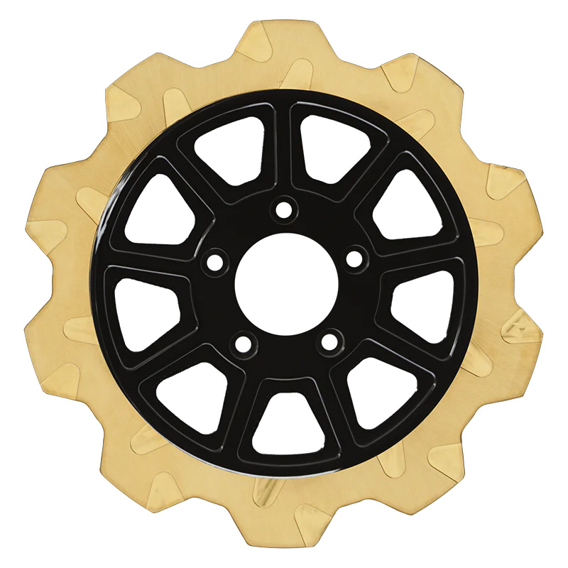 11.5インチ クラウンカット 9スポーク リア ブレーキローター ブラックインナー/ゴールドアウター