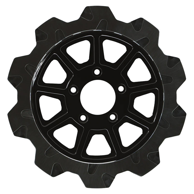 11.5インチ/6mm クラウンカット 9スポーク リア ブレーキローター ブラックインナー/ブラックアウター