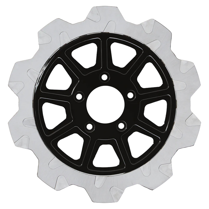 11.8インチ クラウンカット 9スポーク リア ブレーキローター ブラックインナー/クロームアウター