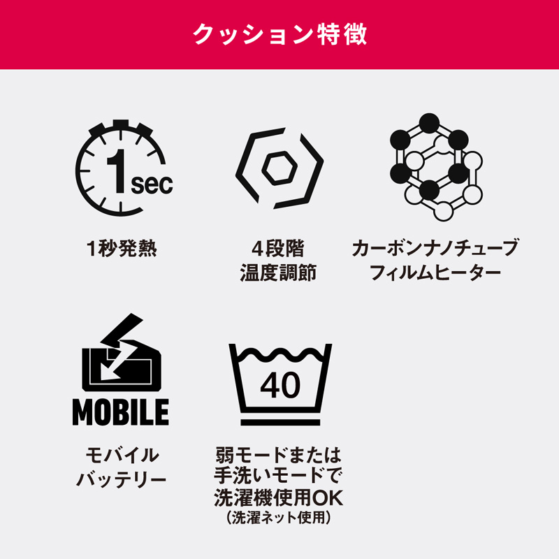 5V 折り畳みヒートシートクッション LTシリーズ LIDEF