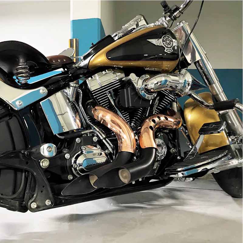 【クリスマスセール】カットバック フルエキゾースト ブラック/カッパー