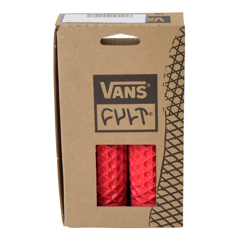 ヴァンズ×カルト ワッフルハンドルバー グリップセット レッド 1インチハンドル用 ODI