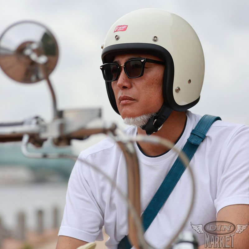 60'sプレーン ジェットヘルメット アイボリー (SG規格)