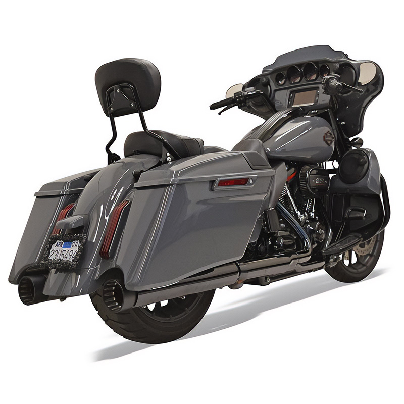 【クリスマスセール】DNT 4インチ ストレート スリップオンマフラー クローム/ブラックエンド