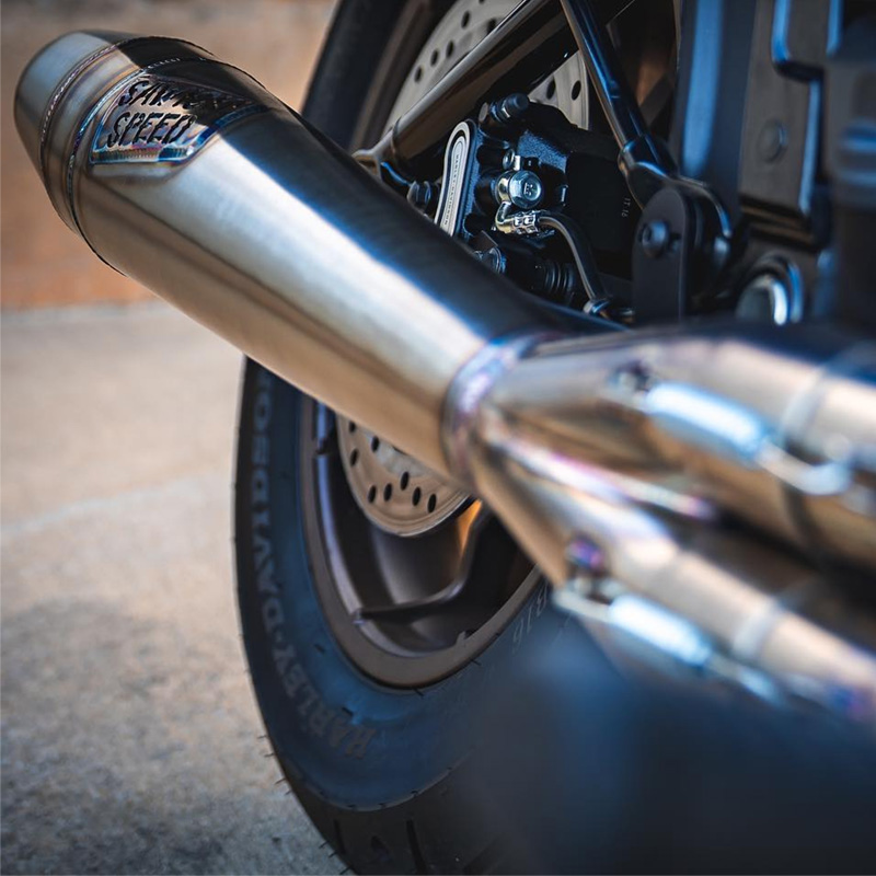 ミッドレングス 2in1 フルエキゾーストマフラー ステンレスブラッシュド