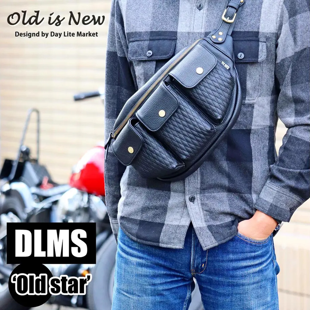 DLMS ウエスト・ボディバッグ オールドスター ヴィーガンレザー ブラック