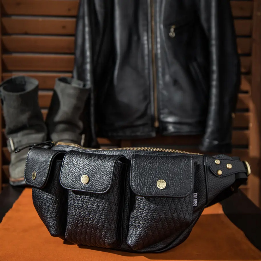 DLMS ウエスト・ボディバッグ オールドスター ヴィーガンレザー ブラック