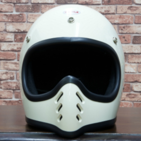 BEETLE MTX ビンテージモトクロスヘルメット アイボリー (シングルストラップ)