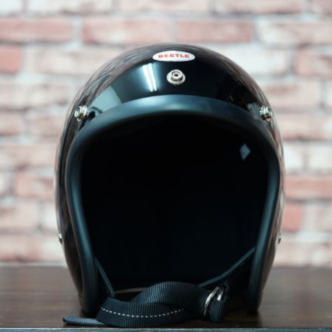 BEETLE L.A.C ジェットヘルメット ブラック (シングルストラップ)