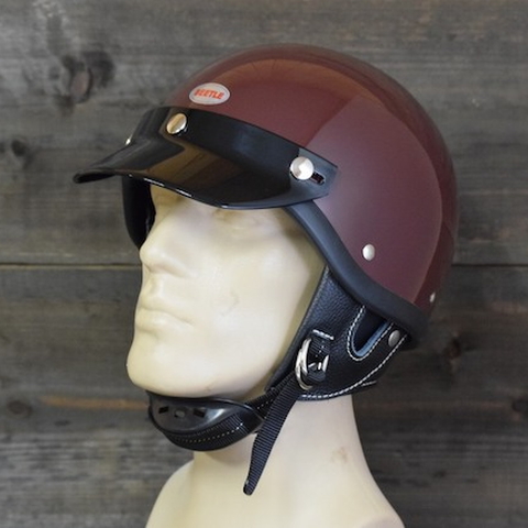 ショーティー4 ハーフキャップヘルメット マルーン/ブラックチンカップ