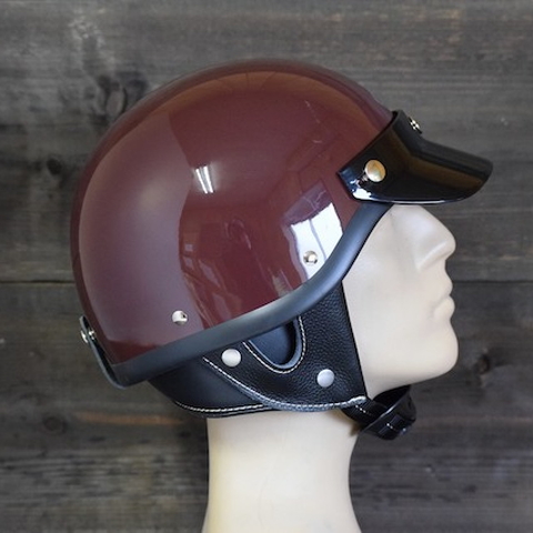 ショーティー4 ハーフキャップヘルメット マルーン/ブラックチンカップ