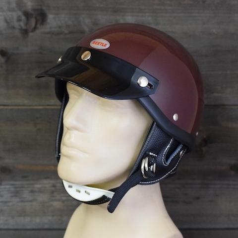 ショーティー4 ハーフキャップヘルメット マルーン/ホワイトチンカップ