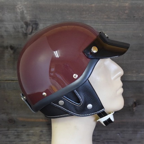 ショーティー4 ハーフキャップヘルメット マルーン/ホワイトチンカップ