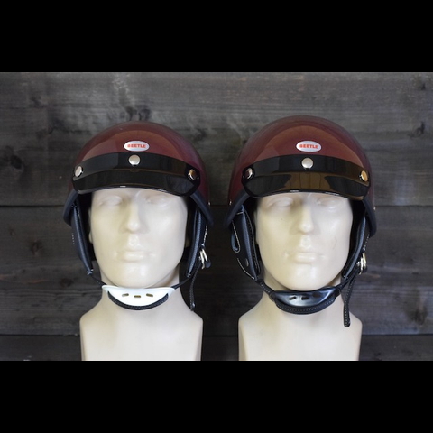 ショーティー4 ハーフキャップヘルメット マルーン/ホワイトチンカップ