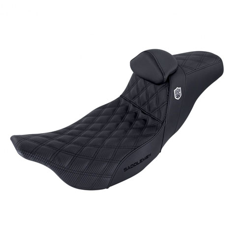 パフォーマンス グリッパー シート バックレスト付き フルラティスステッチ ブラック