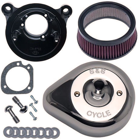 【クリスマスセール】ステルスエアクリーナーキット ティアドロップカバー付き クローム