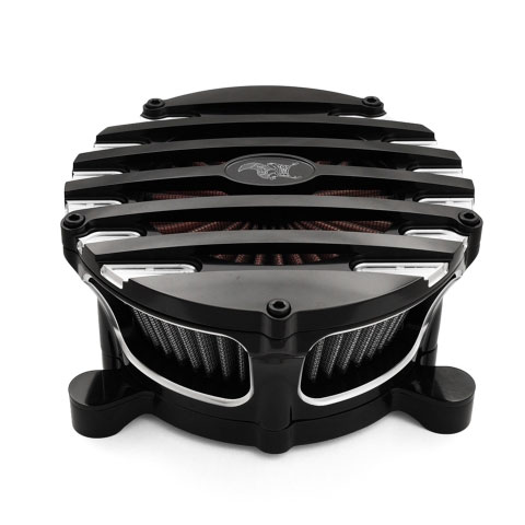 リバースコーンエアクリーナー Ribbed ブラック&マシンカット