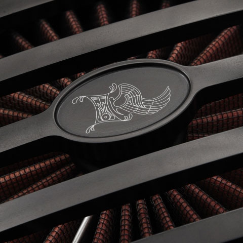 リバースコーンエアクリーナー Ribbed ブラック&マシンカット