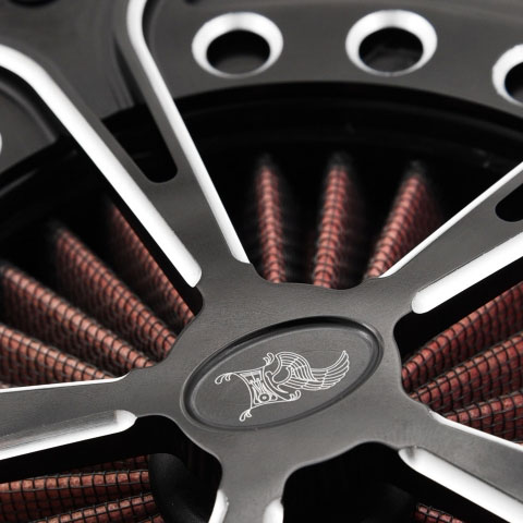 リバースコーンエアクリーナー 5スポーク ブラック&マシンカット