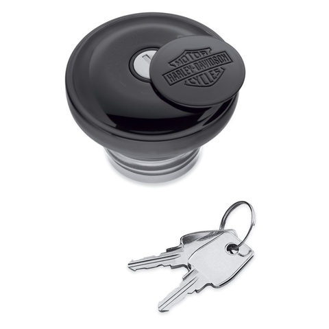 バー＆シールドロゴ・セルフロック・フュエルキャップ グロスブラック