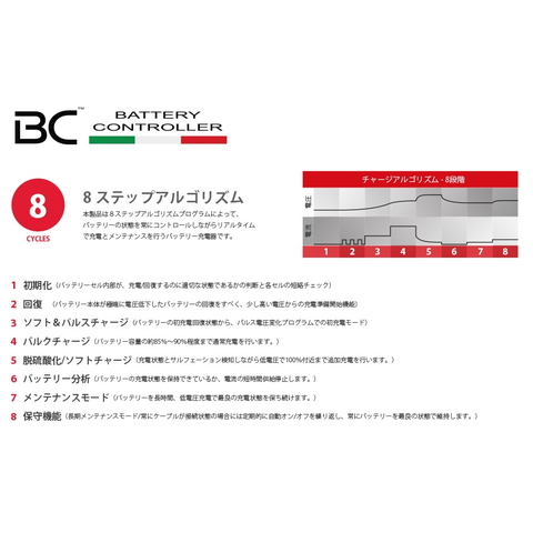 BC BRAVO 2000+ バッテリーテスター＆メンテナンスチャージャー 日本仕様