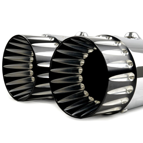 4.5インチ スリップオンマフラー クローム （コントラストカット/ダブルフルートチップ）