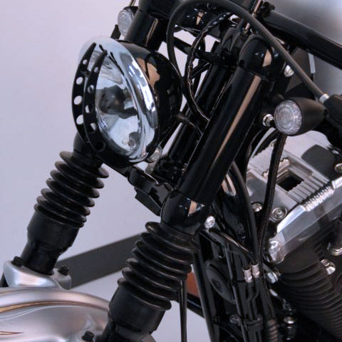 フォークカバーキット(アッパーフォークカバー、フォークキャップ) ブラック