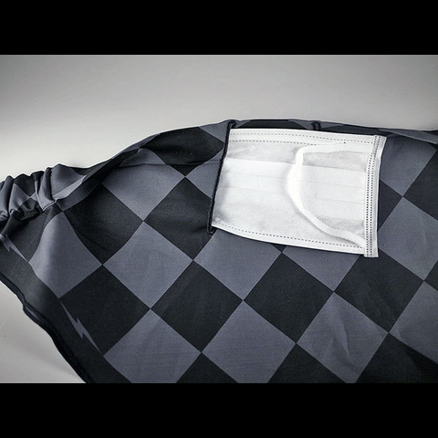 防塵フェイスマスク ビンテージバンダナパターン レッド/ブラック 不織布マスク装着可能