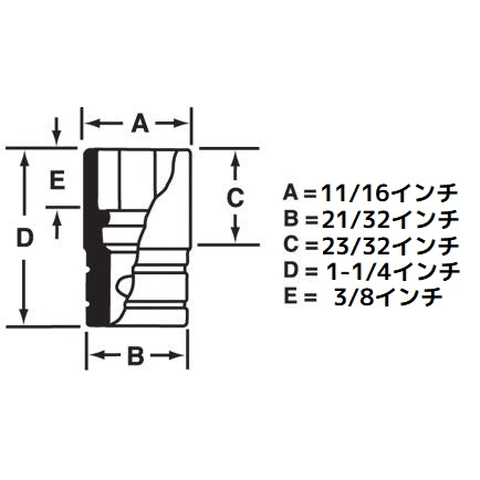 【セール】Snap-on 12角 1/2インチ セミディープソケット フランクドライブ(差込角 1/4インチ) TMDS16 スナップオン